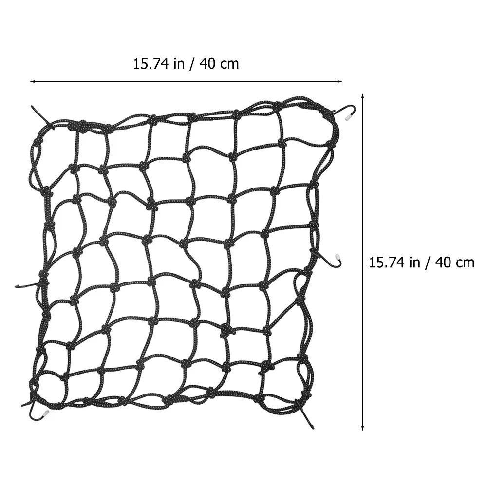 

1 комплект, сверхмощная мотоциклетная сетка, эластичная грузовая сетка, банджи-шнур для багажа, автомобильный органайзер, 6 крючков, надежная сетка для мотоцикла