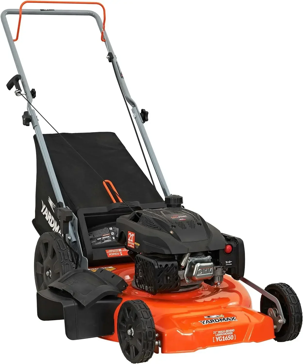 21 in. 170cc 3-in-1 Gas Walk Behind Push Lawn Mower with High Rear Wheels Seven Cutting Heights From 1.25″ To 3.75″