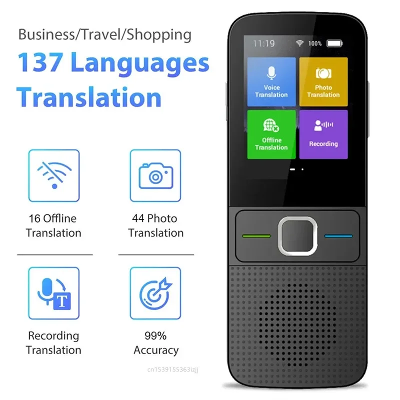 

Smart Voice T10 Translator Machine 137 Multi Languages in Real Time Online Instant Off Line Translation AI Learning Conversion