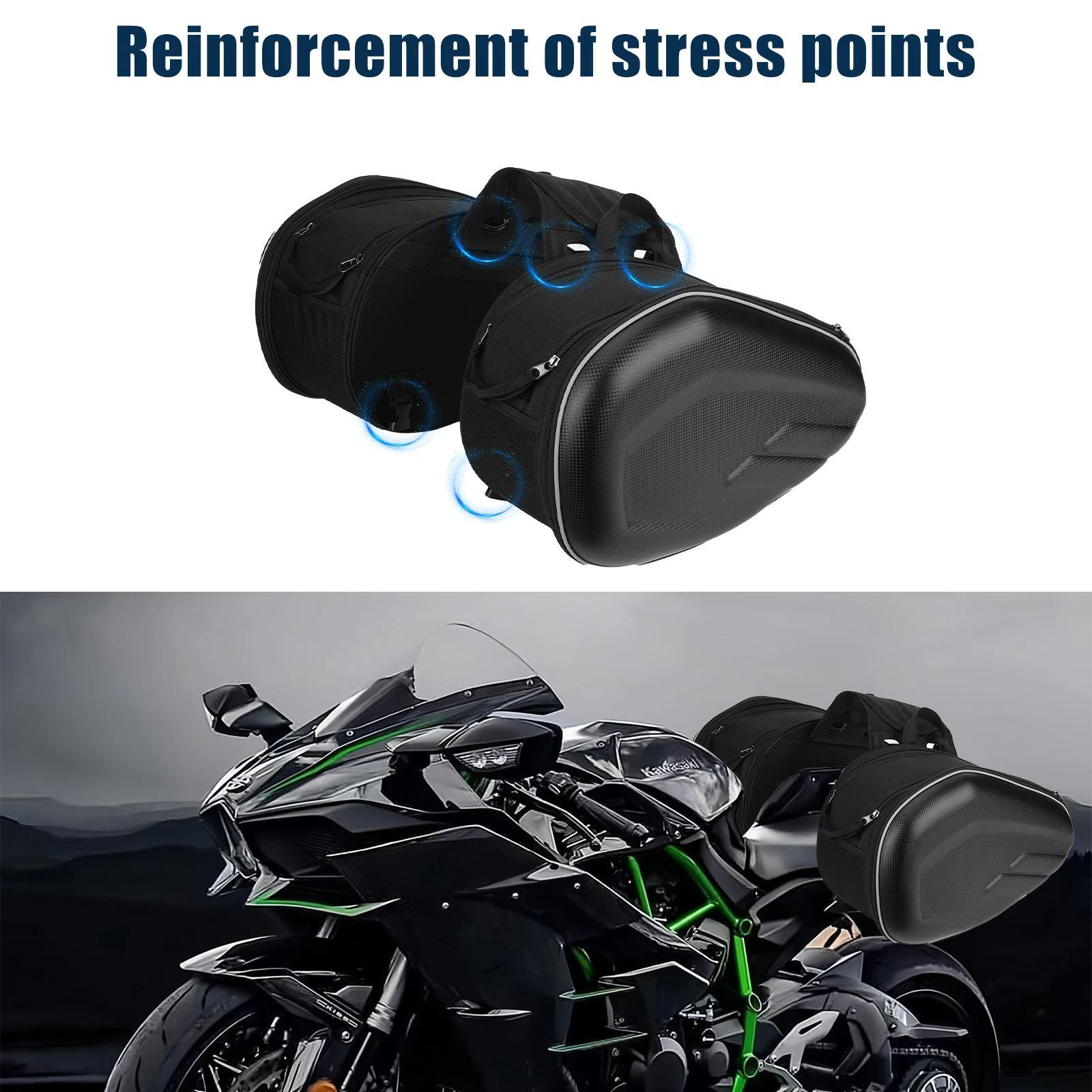 

58L Motorcycle Rear Side Bags Waterproof Moto Side Storage Bag Large Capacity Universal Motorcycle Panniers for Most Motorcycles