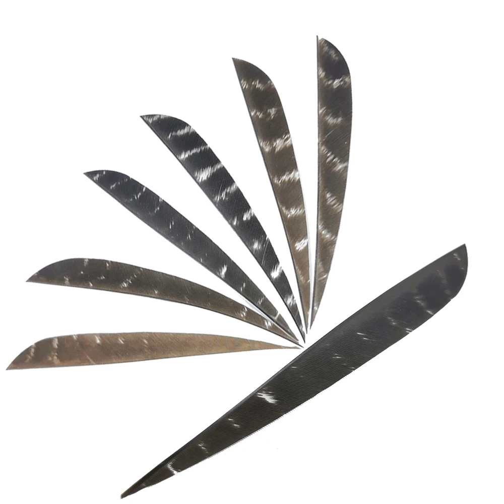 18 PCS  36PCS 50PCS Natural Pattern Arrow Feather 5 Inch Archery Feather Fletchings Drop Shield Arrow Vanes