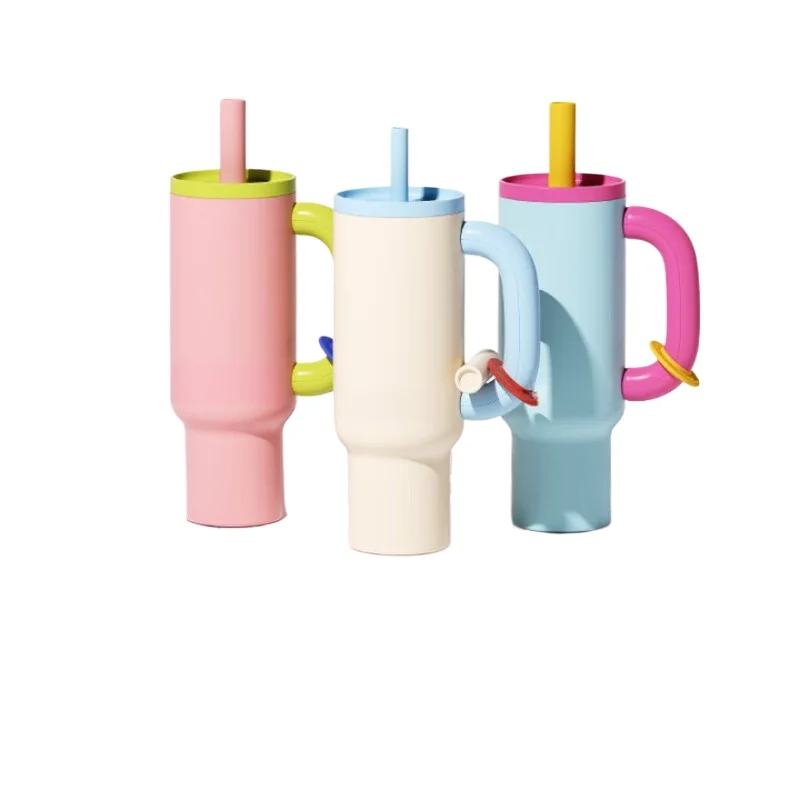 

Straw thermos cup, high value and large capacity water cup, car ice bar king cup, mint smoothie 316 stainless steel liner