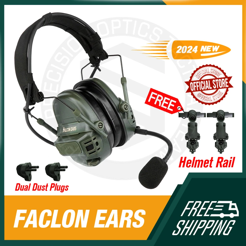 

2024 New Tactical Headset FCS FALCON EARS High Fidelity Sound Noise Reduction Earmuffs For Hunting Shooting