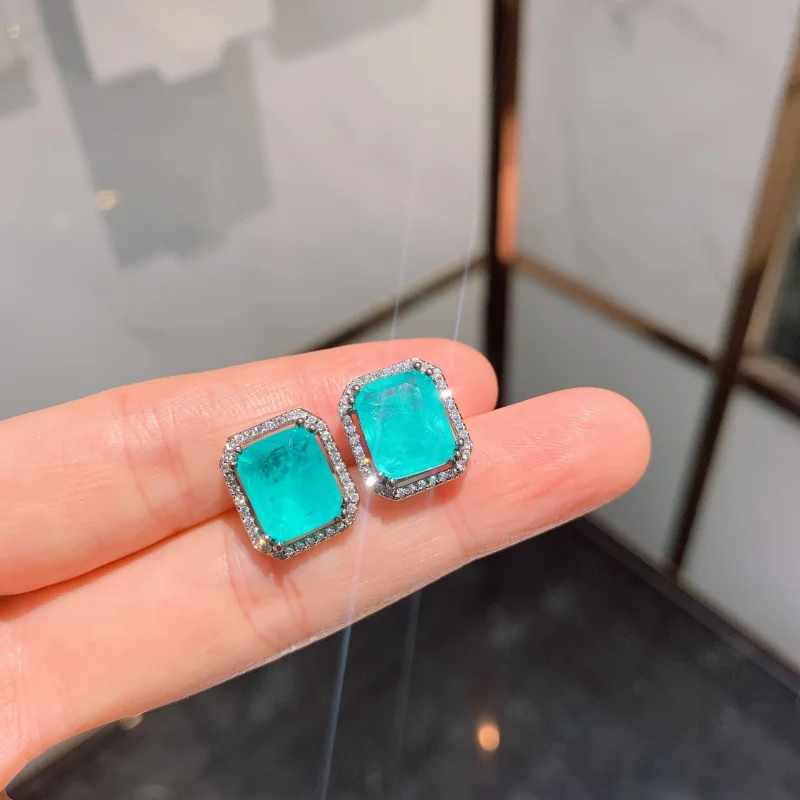 Jewelry European and American Style Palaiba Ring Ear Stud Necklace Suit 9*11 Pendant 12*16