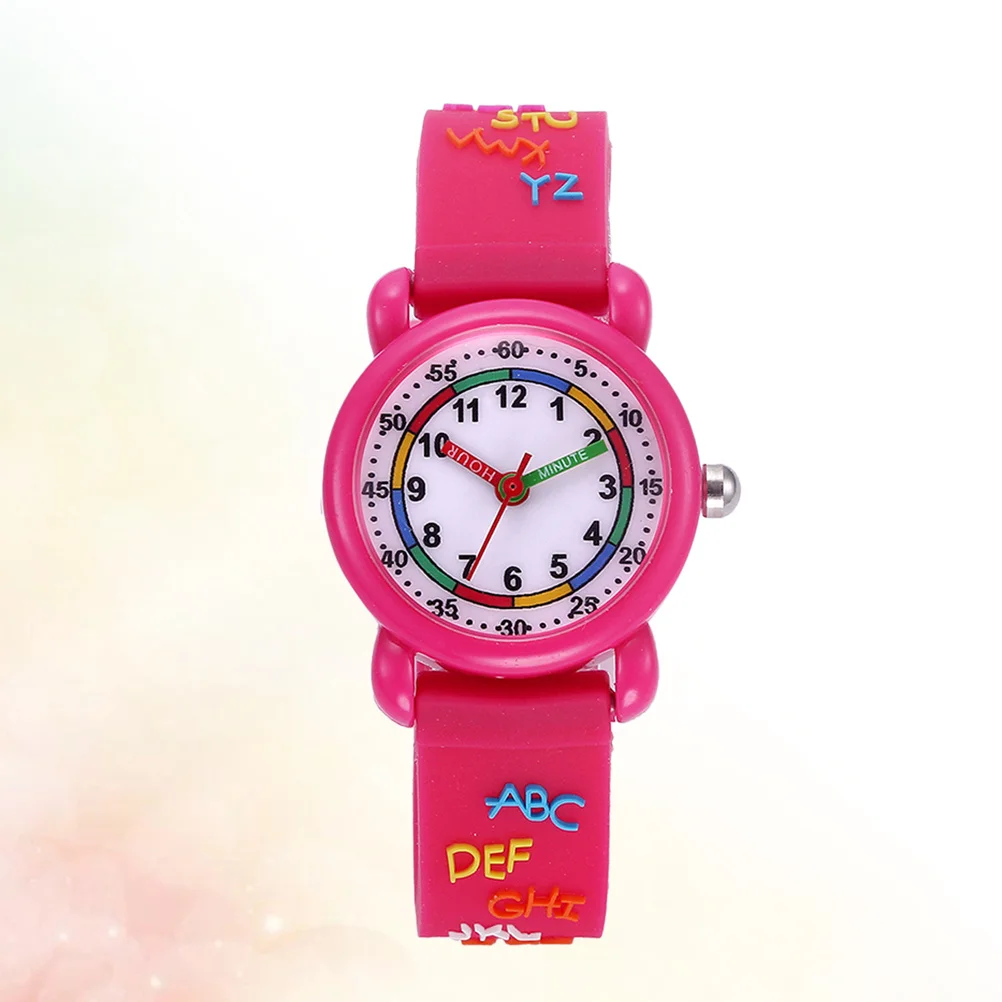 1pc Fashion Cartoon Watch Watch Cartoon Quartz Wristwatch For Adjustable Strap Birthday Gift Rosy