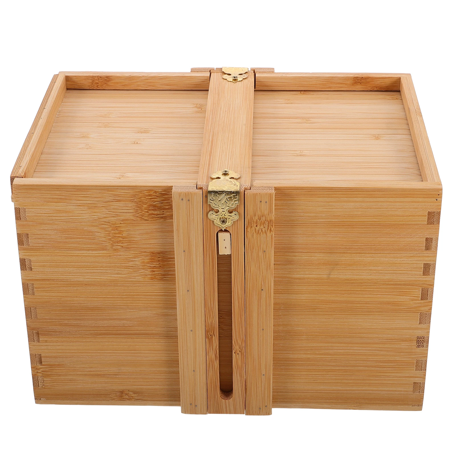 

Bamboo Storage With Lid Handwoven Gift Adjustable Handle Picnic Fruit Basket Tea Egg Moon Cake Basket Outdoor Kitchen