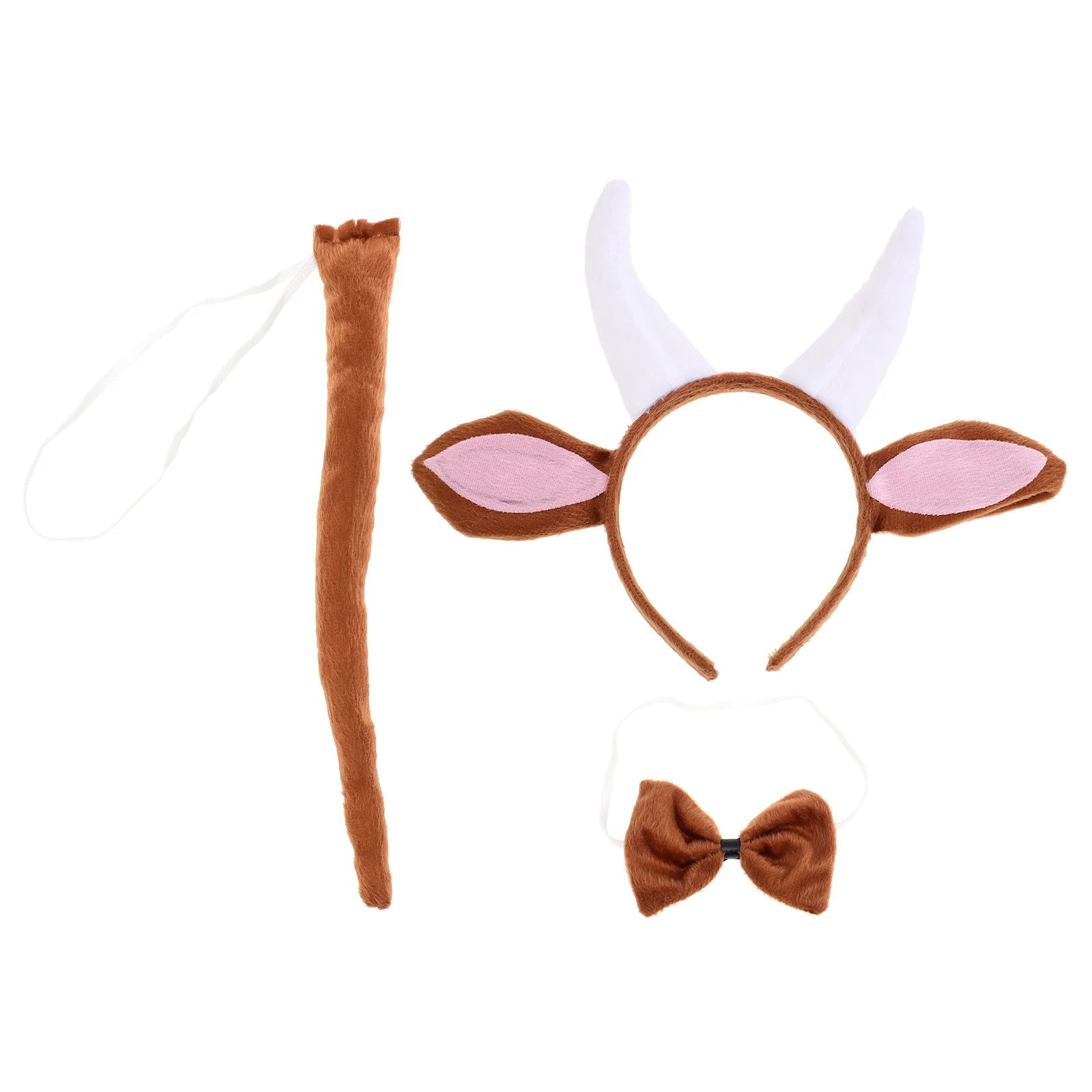 FOMIYES Goat Horn Headband Set Cosplay Animal Ears Headpiece Costume Accessory for Adult Bear Frog Sheep Tail