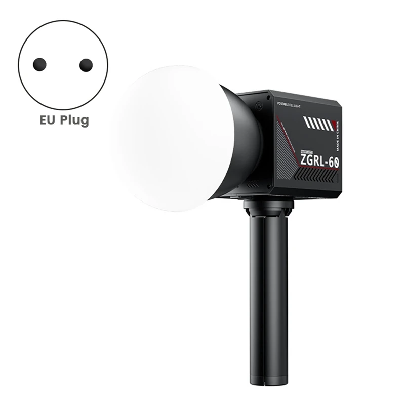 60W LED Handheld Video Light Bi-Color 2800K-6500K COB High Power Fill Light Portable Live Broadcast Fill Light EU Plug-AT35 view 6