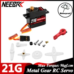 NEEBRC 21G Metal Gear Metal Servo Arm Micro Servo for 1/14 1/16 1/18 RC Car Crawler Plane Drone Hyper Go MN99S MN168 MN78 MN82