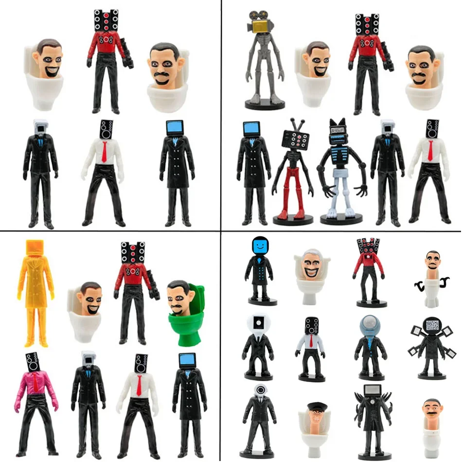 Set de Figuras de Juguete Skibidi Toilet con Speaker Man, TV Man, Camera Man, Figuras de Acción de 6/8/9/12 Piezas - Idea de Regalo para Fans
