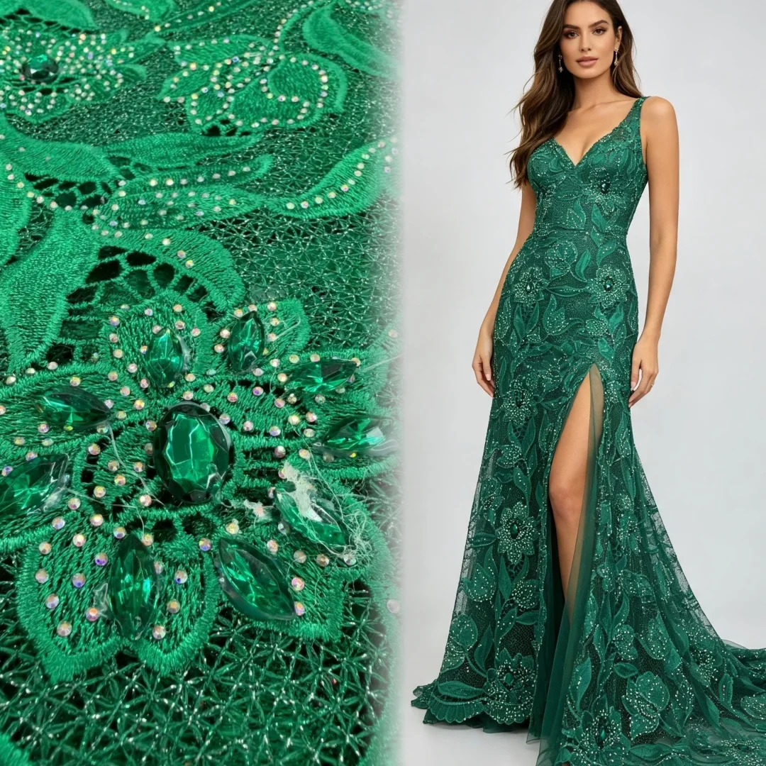 Newest African Swiss Voile Lace 3D Flower Embroidered With Water Soluble Lace Fabric For 2026 High Quality Nigerian Women Dress