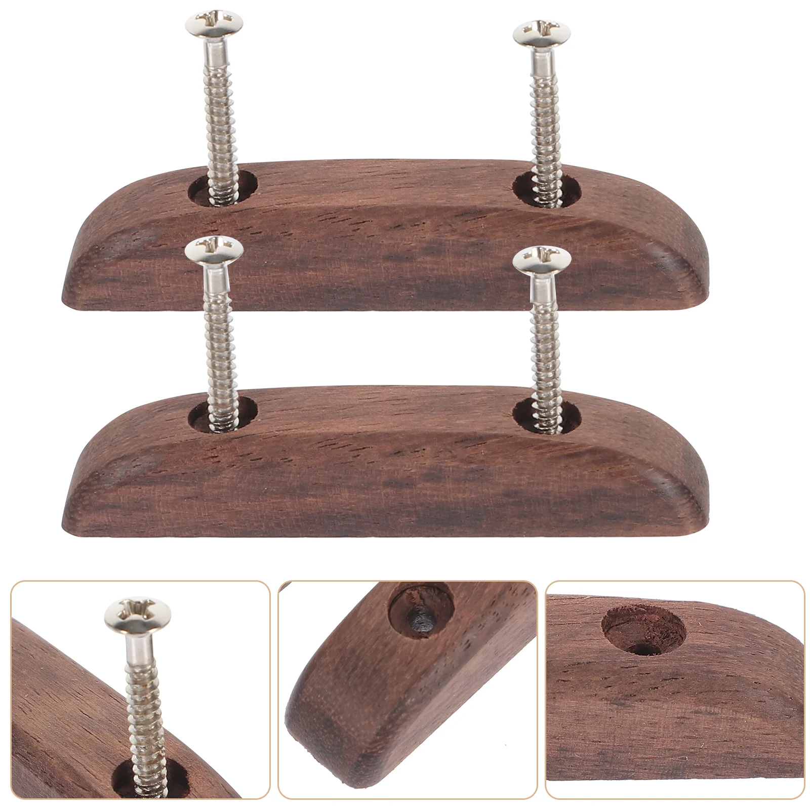 

2PCS Rosewood Bass Guitar Thumb Rest Finger Rest Guitar Accessories Thumb Buckle(Coffee)