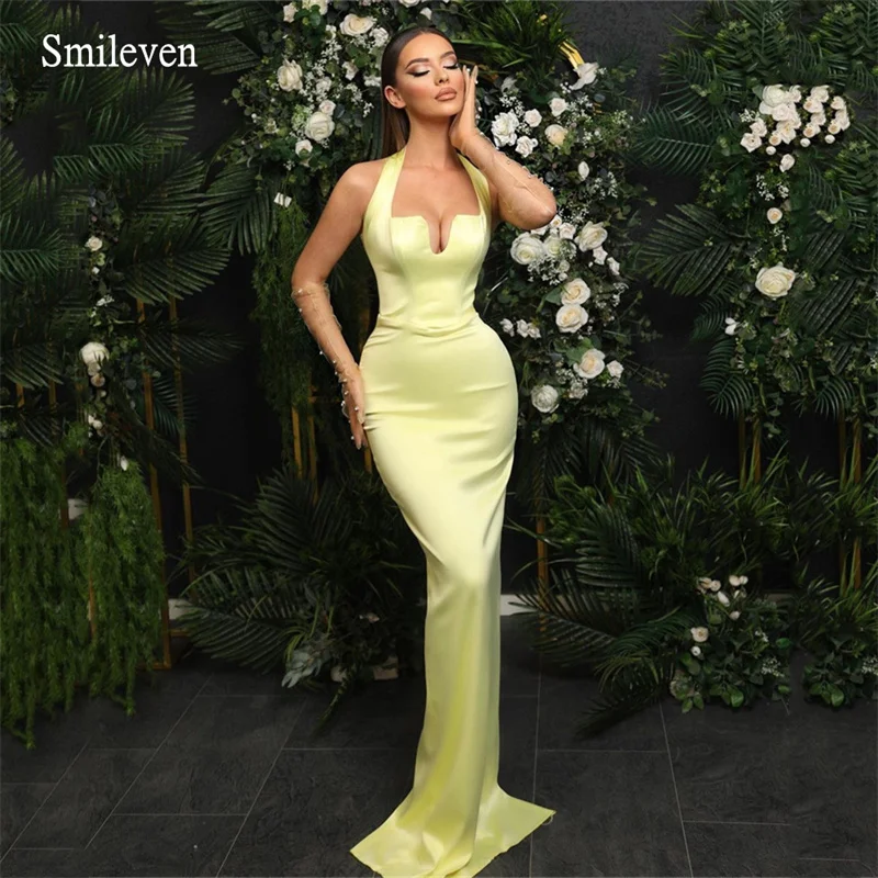 Smileven Sexy Mermaid Evening Dress Sleeveless Prom Dresses Floor Length Evening Party Gowns Vestidos De Noche Customized