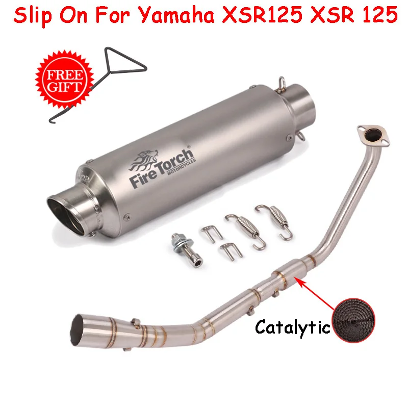 For YAMAHA MT15 YZF R15 V3 V4 MT125 XSR125 XSR 125 20 - 21 Motorcycle Exhaust Escape Catalytic Moto Muffler Front Mid Link Pipe