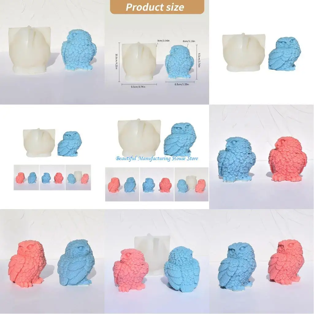 

E56A Silicone Molds Ornament MoldsStanding Owl Silicone Molds Making Supplies Silicone Texture for Candle
