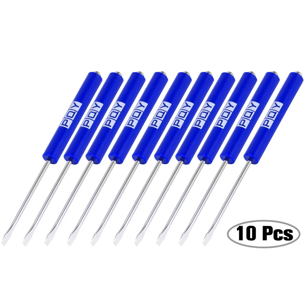 10pcs Mini Tops And Pocket Clips Pocket Screwdriver Strong Magnetic Slotted Screwdriver Car Repair Remove Tools GJ001-QY