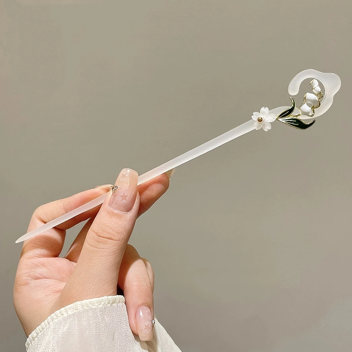 1 Stück Vintage Glocke Orchidee Blume Fransen Haarstäbchen Modisches Metall für Frauen Elegante Haarschmuck und vielseitige Styling-Werkzeuge – Detail 6