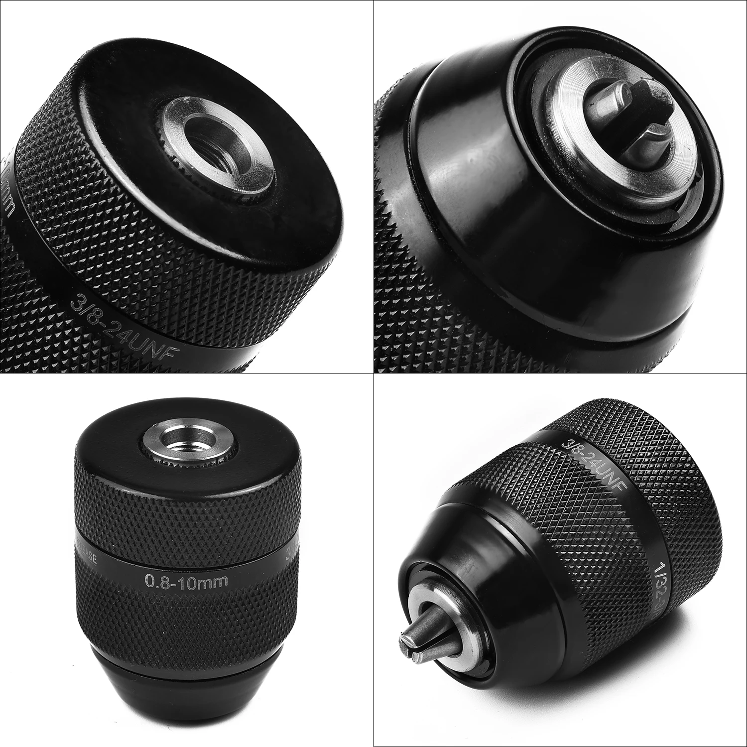Chuck Drill 3 8-24UNF Reliable Thread 0.8mm-10mm 1 Pcs Useful Attachments Black For Hand Electric Drill Keyless