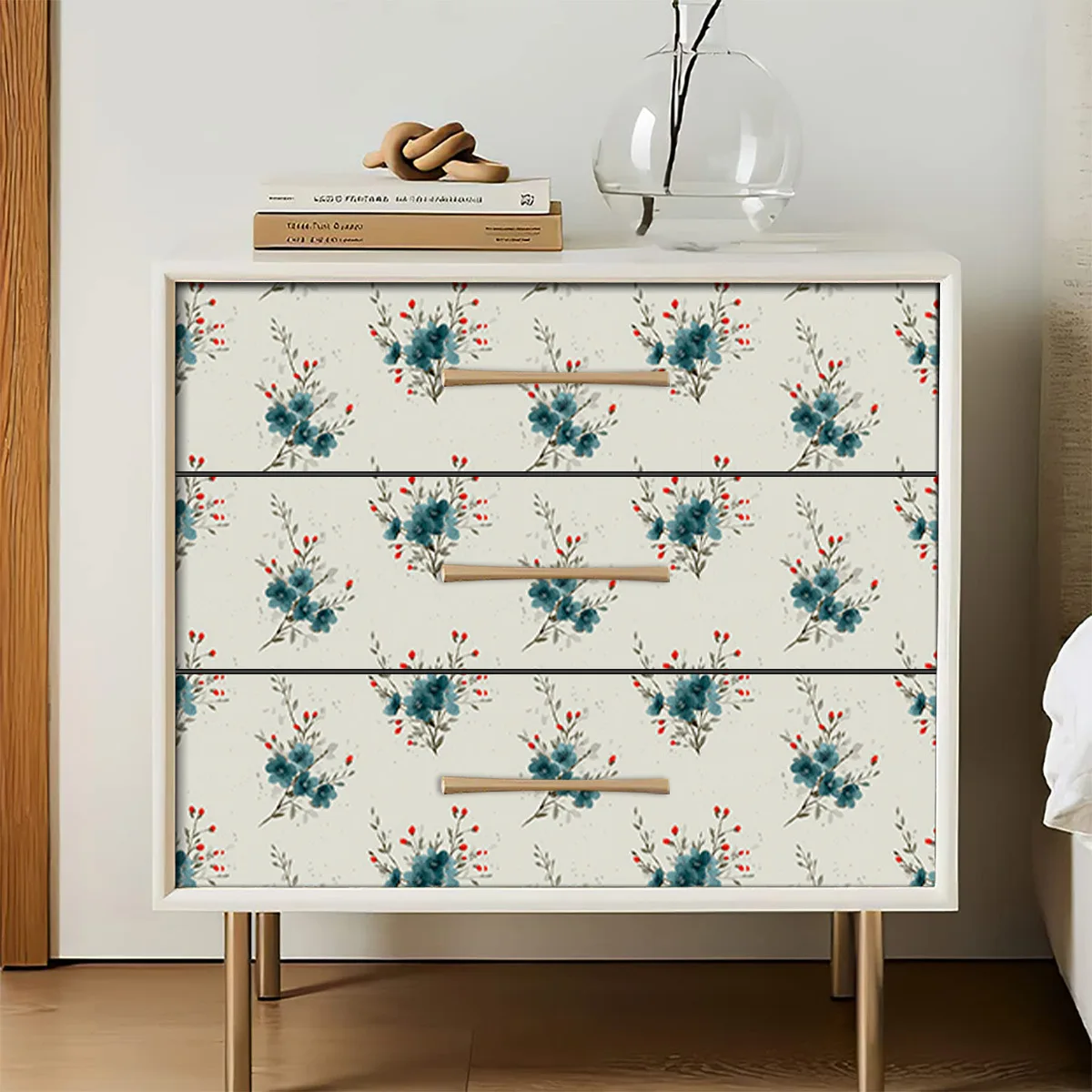 

Оклеиваемые и приклеиваемые обои с цветочным букетом, настенная бумага с цветочным рисунком, современные съемные самоклеящиеся обои в стиле бохо, виниловые рулоны