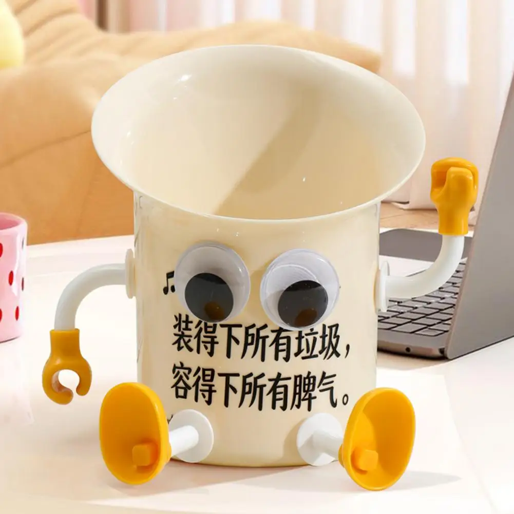 

Миниатюрная настольная корзина для мусора с щеткой, милая корзина для отходов в форме трубы, забавная миниатюрная корзина для мусора для офисного стола или туалетного столика