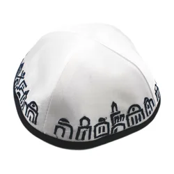 Judaica Kippot Stain Jerusalem Embroider Religious Beanies Skull Kippa David Hat Jewish Yarmulke