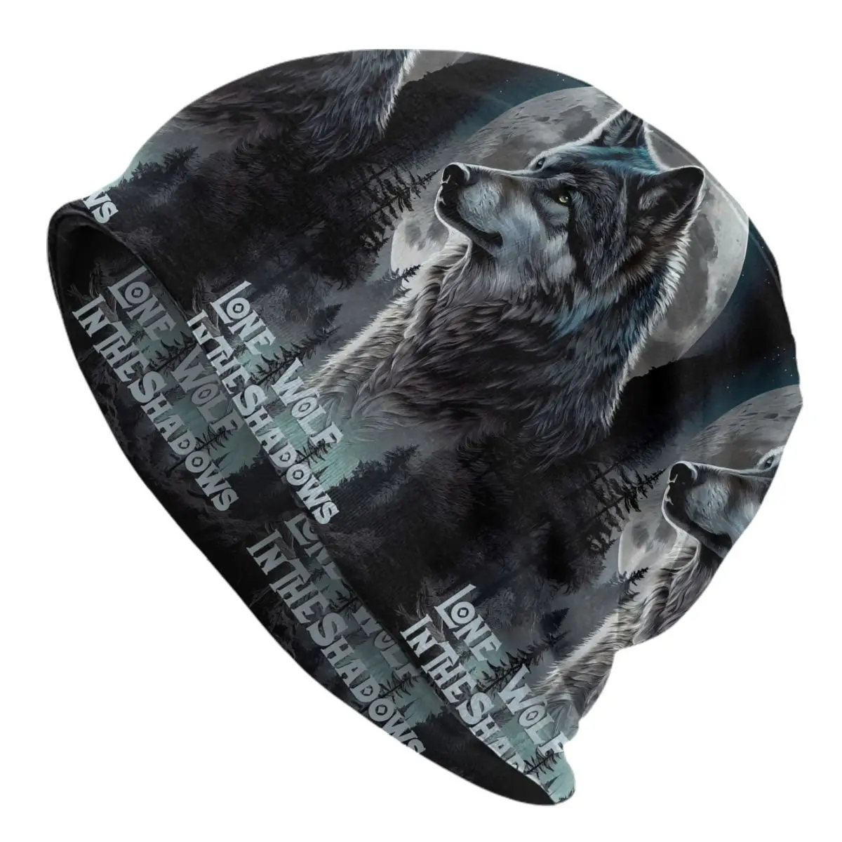 

Шапки с изображением волка и черепа на заказ, шапки для мужчин и женщин, уличная одежда унисекс, зимняя теплая вязаная шапка, шапки с капюшоном для взрослых
