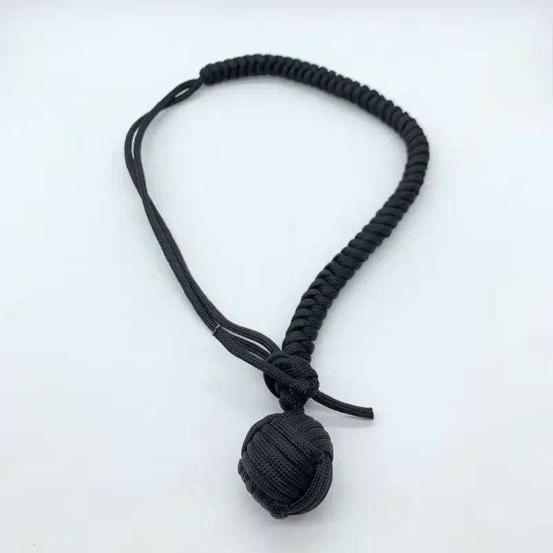 3.5CM DIY Monkey Fist Whip Bracelet Outdoor EDC Self Defense Rope Steel Ball Broken Window Breaker Personal Safety Keychain Tool