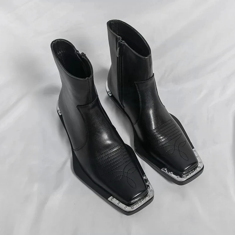 Men's Shoes Fashion Genuine Leather Chelsea Boots New British Style Business Ankle Boots for Men Designer Shoe Zapatos De Hombre