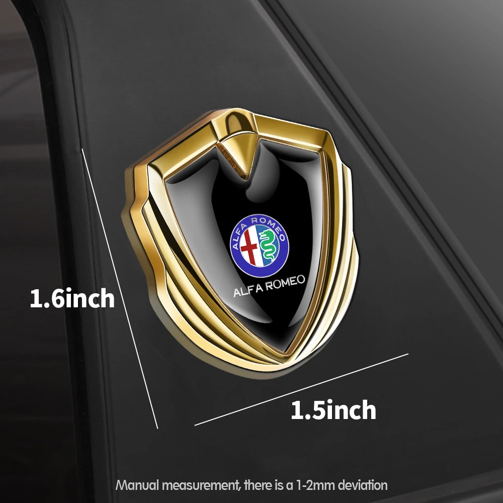 2PCS New 3D Metal Car Side Fender Sticker Shield Emblem Badge Logo For Alfa Romeo Sportiva GT Mito Brera 4C 166 Auto Accessories