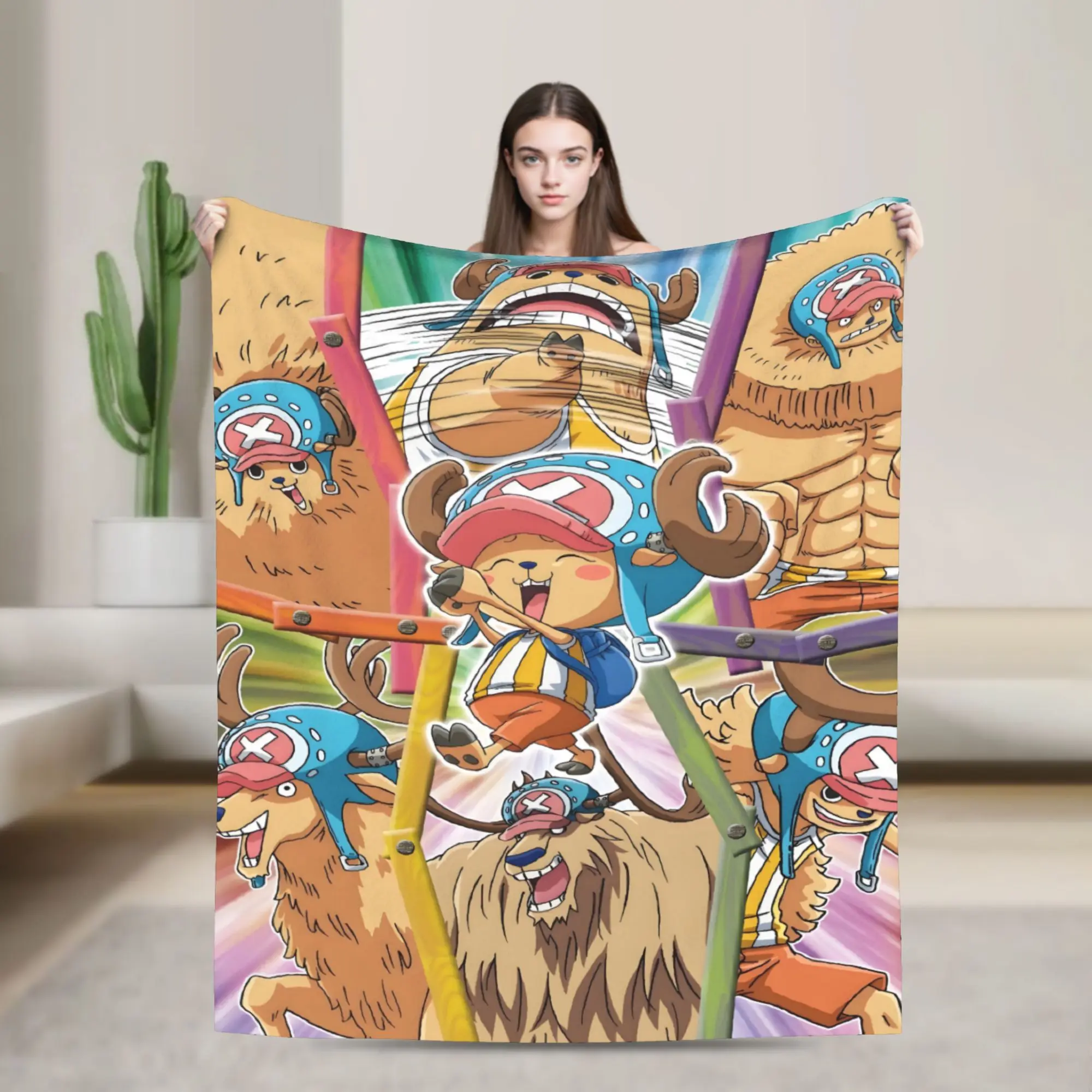 Custom Chopper Janpan Anime Blankets Warm Flannel  Throw Blanket for Sofa Office Bedspreads