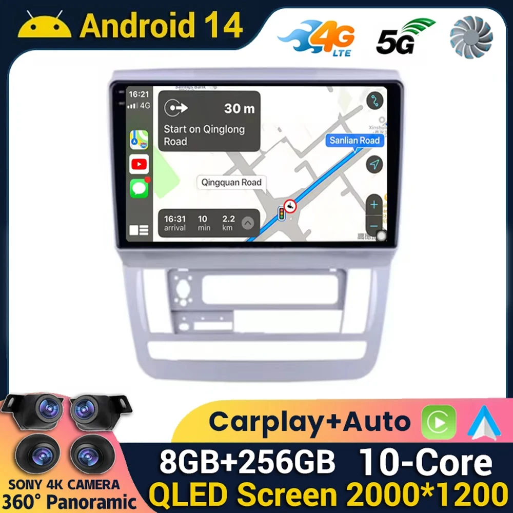 Android 14 Carplay Auto Car Radio For Toyota Alphard 2002-2011 Stereo Audio Vidio Multimedia Player GPS Navigation HU 360 Camera