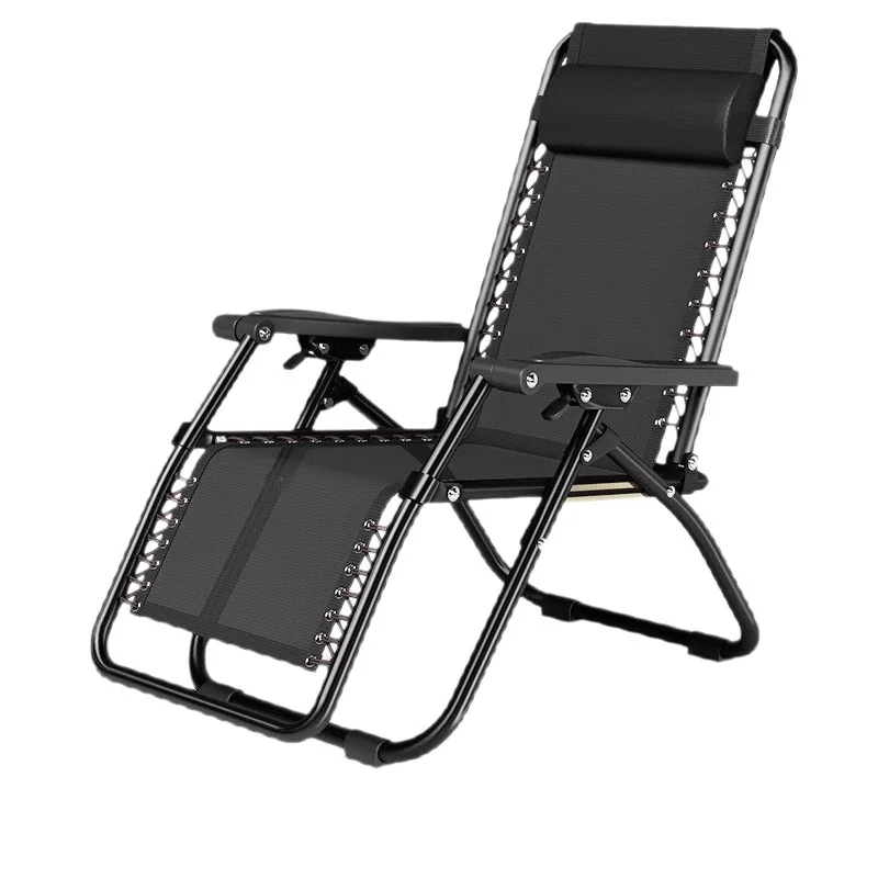Rattan Folding Recliner Chair With Backrest, Foldable Lounge Chair For Indoor Balcony Napping
