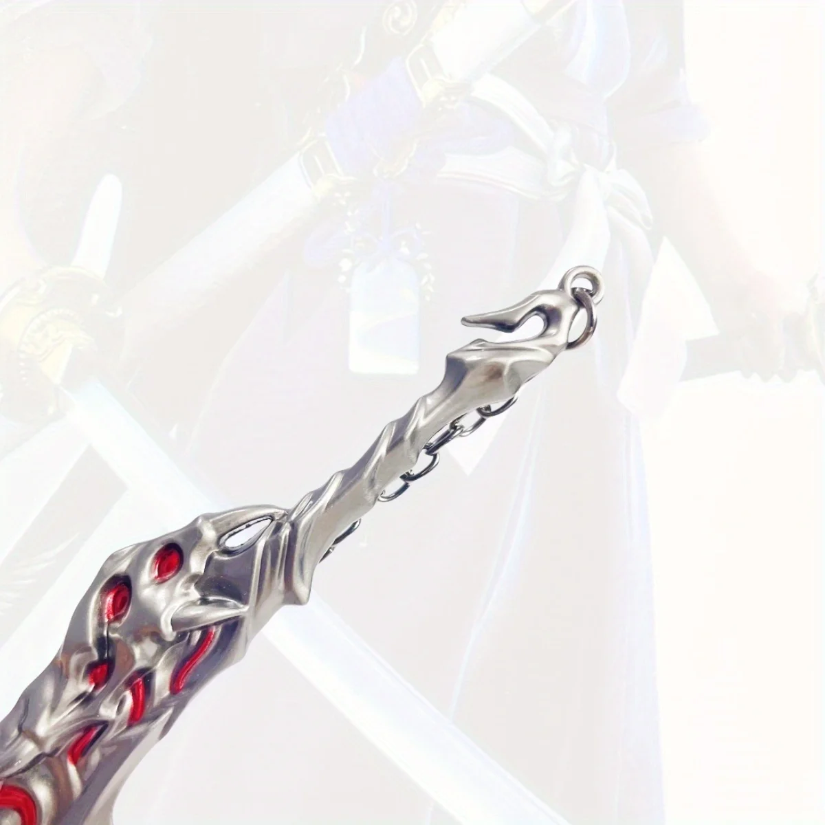 6,3 zoll Valorant Flamme Metall Katana Schwert Original Samurai Säbel Ninja Messer Japanischen Katana Säbel Cosplay Zubehör Prop Spielzeug