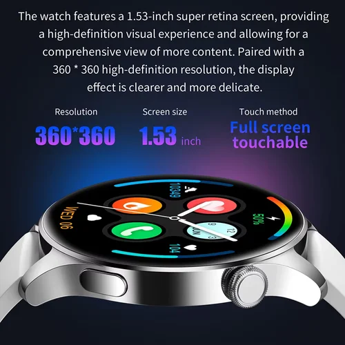 Imagen 2 del producto Para GalaxyS24 Ultra S23 S22 S21 S20 Note20 reloj inteligente llamada completamente táctil ritmo cardíaco Smartwatch para hombres mujeres reloj inteligente