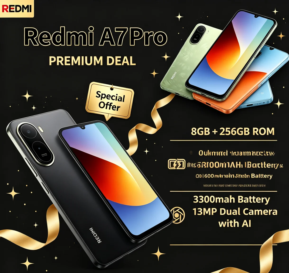 Premium Budget 2026 Global Unlocked Redmi A7Pro Gaming Cellphone 8GB RAM 256GB ROM 6.9