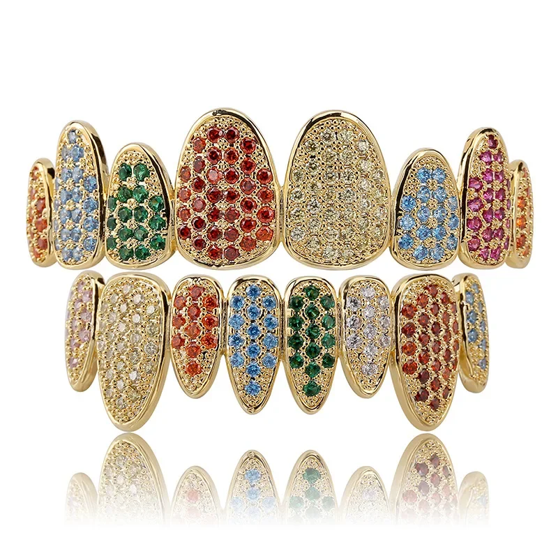 

Teeth Grillz Set for Unisex Top Bottom Mouth Silver Color Teeth Grills Tooth Cap Removable Dental Fashion Body Jewelry