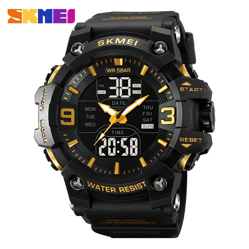 

SKMEI Outdoor Back Light Display Countdown Timer Digital Sport Watches Men Date 50M Waterproof Alarm Wristwatch