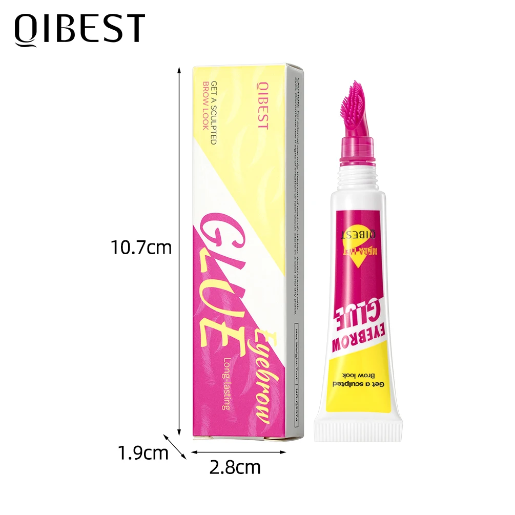 QIBEST Nowy Design Szczoteczka w Kształcie Grzebienia Przezroczysty Żel do Stylizacji Brwi Długotrwałe Mocowanie Przezroczysty Krem do Stylizacji Brwi Kosmetyki