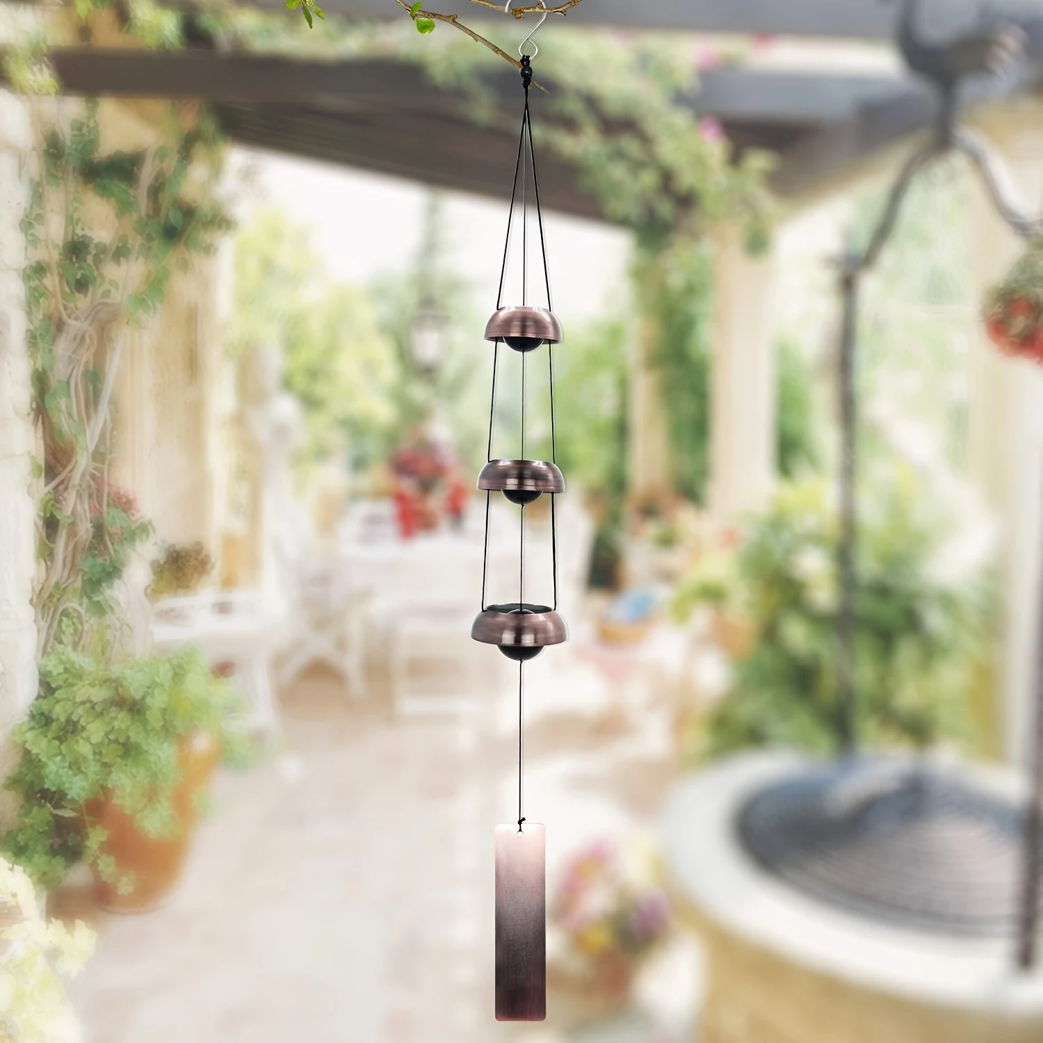 

1pc Three Bell Wind Chime Pendant Pray Temple Feng Shui Outdoor Decoration Family Courtyard Great Memorial Chimes Peace-loving P