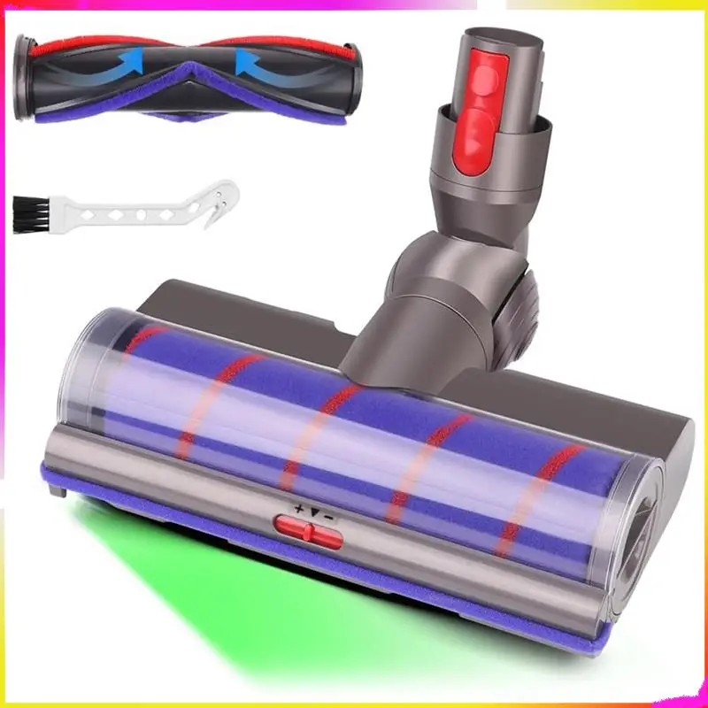 M04K для Dyson V7 V8 V10 V11 V15 SV12, запасные части для пылесоса, головка щетки со светодиодными фарами и перезаряжаемой роликовой щеткой