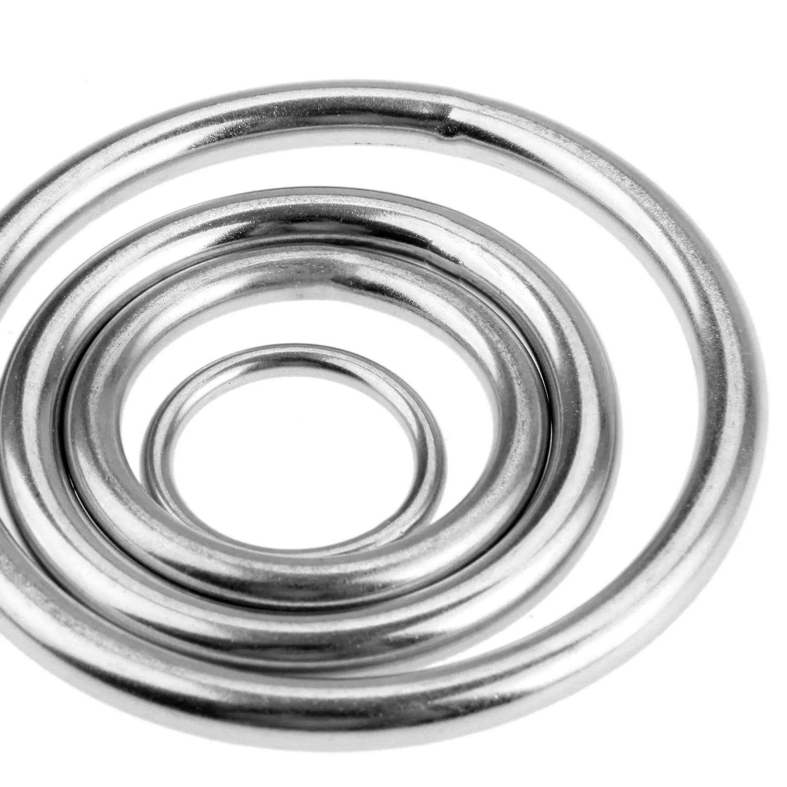 

5pcs 5/30-40mm Smooth Welded Precision Polished 316 Stainless Steel Marine Boat Hardware Round O Ring Hammock Yoga Hanging Ring
