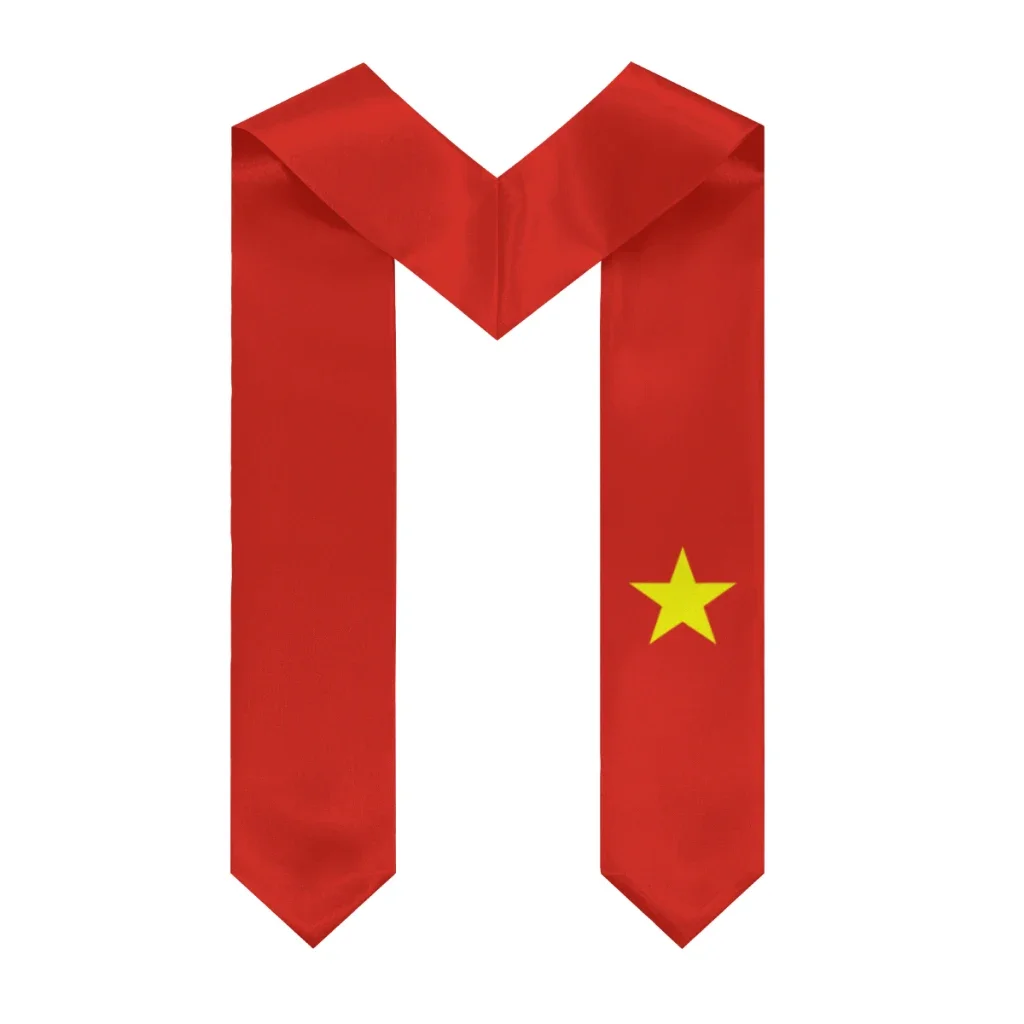 Customization More Design Graduation Shawl Vietnam Flag & United States Flag Stole Sash Honor Study Aboard International Student