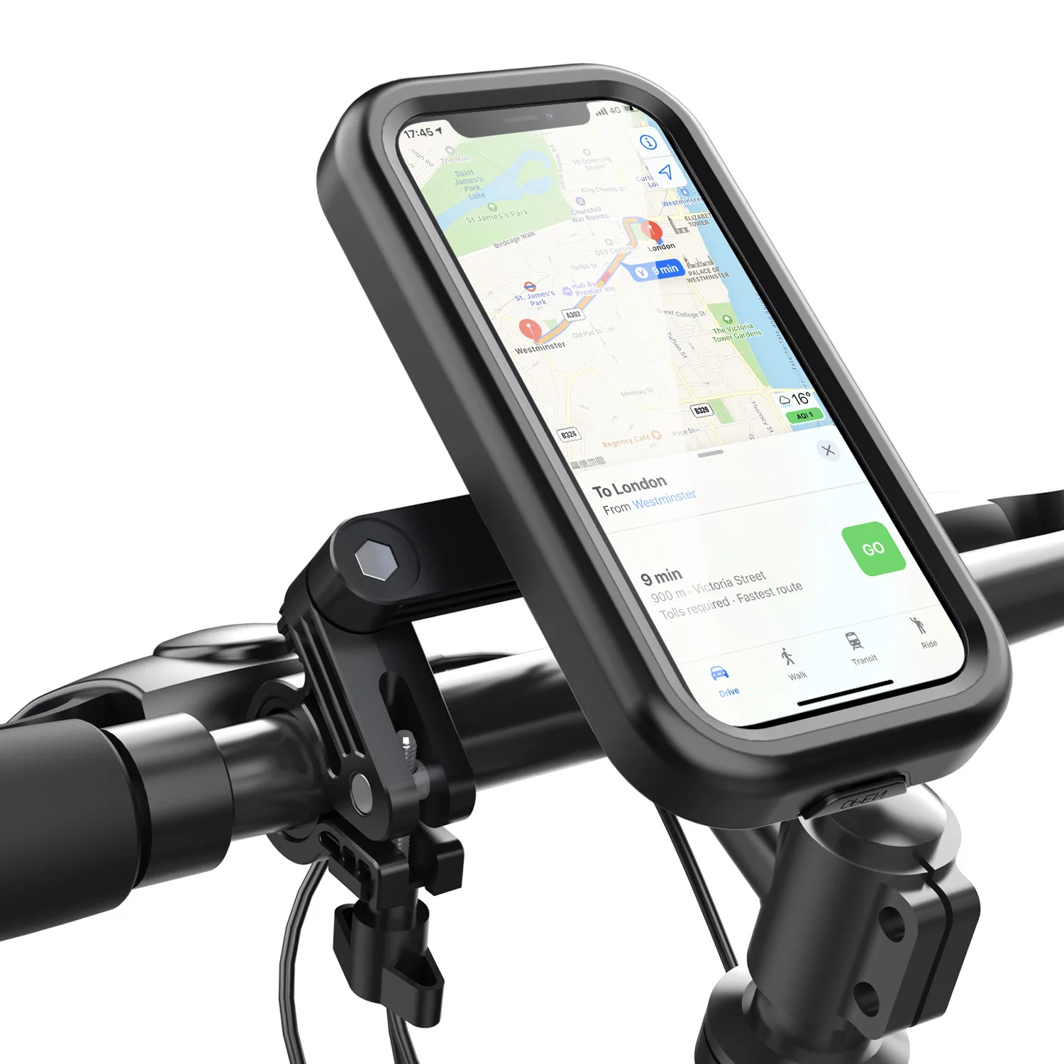 Universal Motorcycle Bike Phone Holder Mount Magnetic Waterproof Bracket ATV/ UTV Bike E-bike Scooter Handlebar GPS Clamp Clip
