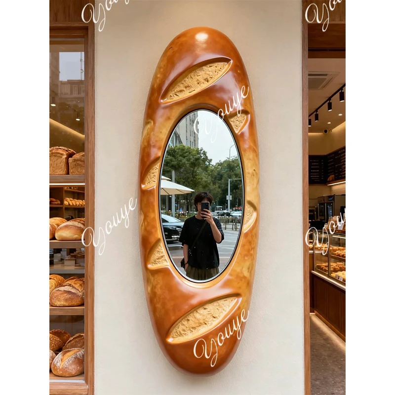 S Bakery croissant clock in installation FRP sculpture custom baking beauty Chen drainage shop decoration
