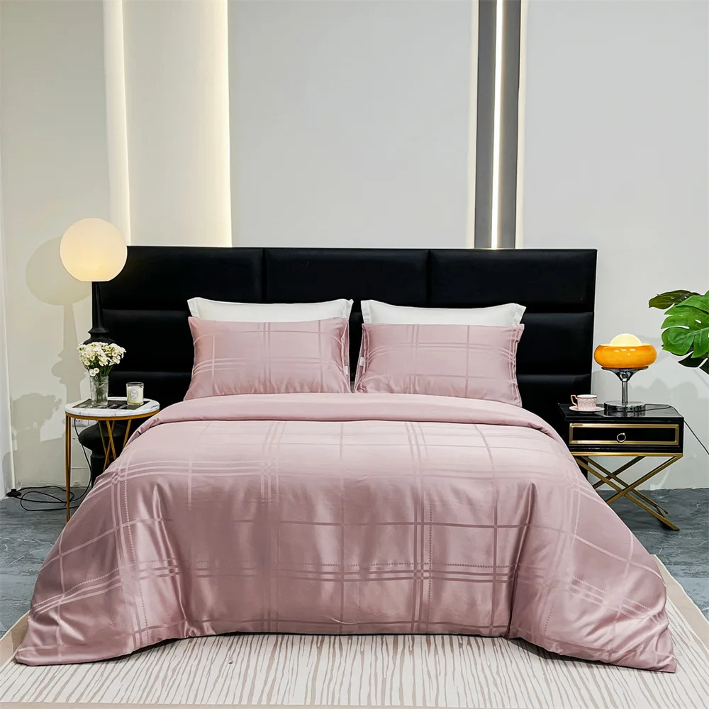 3pcs of Light Luxury Bright Jacquard Craftsmanship Bed Set Bed Set, Duvet Cover+pillowcase home bedding,King Queen Full size