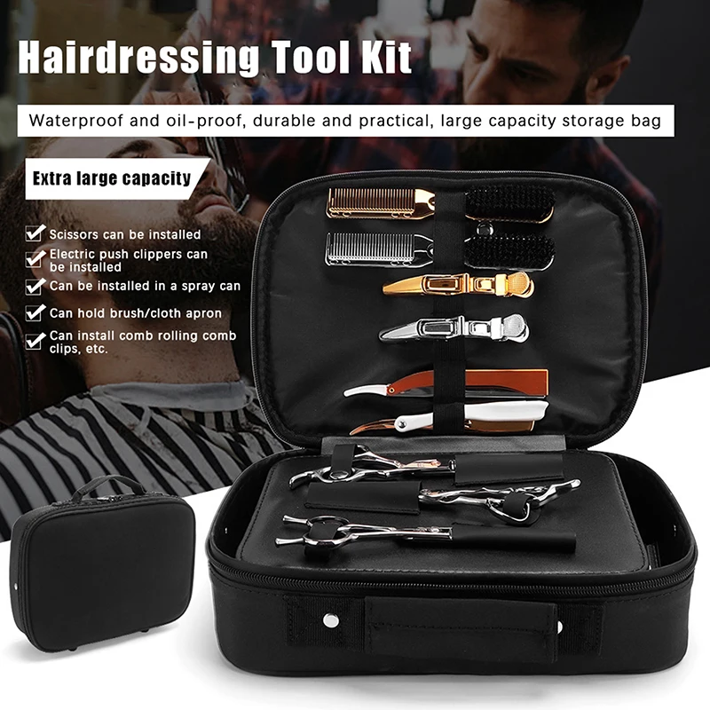 1pc Salon Barber Tool Storage Bag Scissor Bag Beauty Carrying Case Portable Makeup Box Beauty And Hair Products Sorting Bag