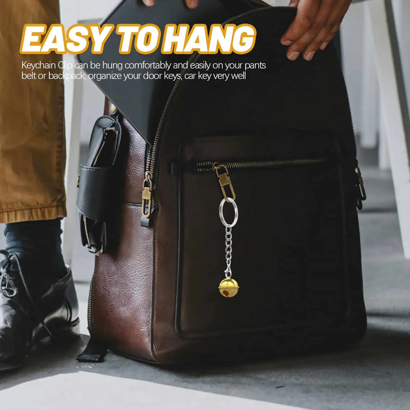 100Pcs Heavy Duty Metal Keychain Clip Key Chain Hooks for Keys Carabiner Style Keychain Clasp with Strong Toughness Rust