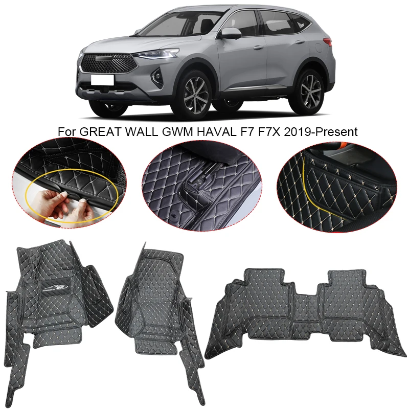 

3D For Great Wall GWM Haval F7 F7X 2019-2025 Full Surround Car Floor Mat Protect Liner Foot Pads Carpet PU Leather Waterproof