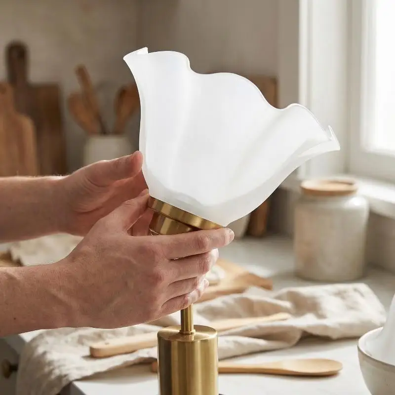 

E27 Flower Shaped Lampshade - DIY Plastic Hanging Lamp Cover Chandelier Replacement Light Shade for Restaurant and Home Lighting