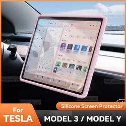 For Tesla Model 3 Model Y  Silicone Screen Frame Display Edge Protector Central Control Car Protection Accessores